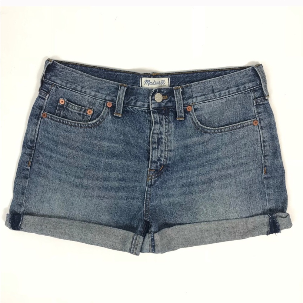Madewell Jean Denim Mid Rise Cuffed Shorts
